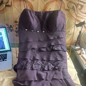 Y2k purple ruffled and studded dress with straps!